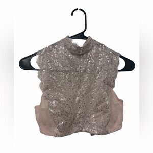 Victoria's Secret Dream Angels Pink & Silver Metallic High Halter Neck Bra